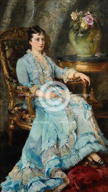 Portrait of Princess Ekaterina Mikhailovna Dolgorukova (1847-1922), 1880. Creator: Makovsky, Konstantin Yegorovich (1839-1915).
