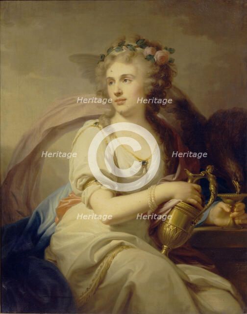 Portrait of Princess Ekaterina Fyodorovna Dolgorukova (1769-1849) as Hebe. Artist: Lampi, Johann-Baptist von, the Elder (1751-1830)
