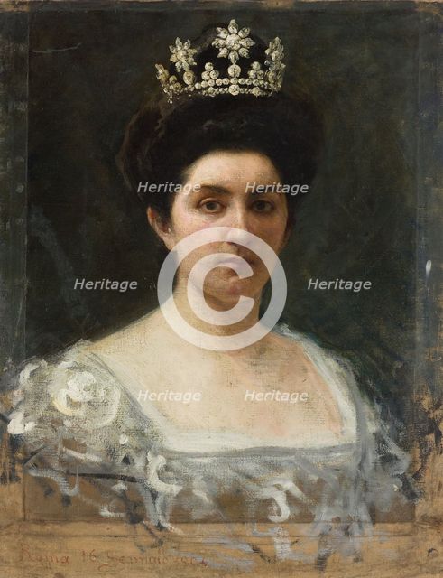 Portrait of Princess Elena of Montenegro (1873-1952), Queen of Italy, 1904. Creator: Grosso, Giacomo (1860-1938).