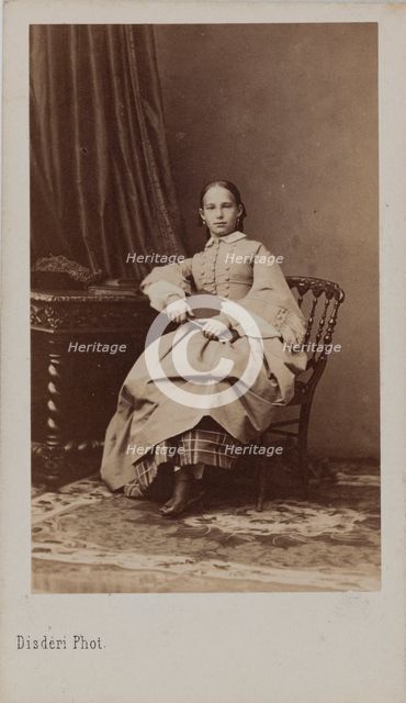 Portrait of Princess Eugenia Maximilianovna of Leuchtenberg (1845-1925), ca 1865. Creator: Disdéri, André Adolphe-Eugène (1819-1889).