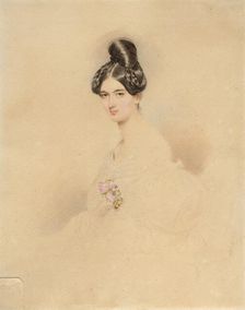 Portrait of Princess Franziska von Lichtenstein, née Countess Kinsky von Wchinitz und..., c 1831. Creator: Daffinger, Moritz Michael (1790-1849)