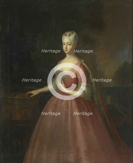 Portrait of Princess Friederike Luise of Prussia (1714-1784), Margravine of Brandenburg-Ansbach. Artist: Pesne, Antoine, School (1683-1757)