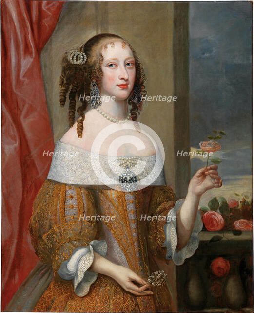 Portrait of Princess Henriette Adelaide of Savoy (1636-1676), Electress of Bavaria. Creator: Torret, Philibert (c. 1600-1669).