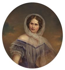 Portrait of Princess Hildegard of Bavaria (1825-1864), Duchess of Teschen. Creator: Schrotzberg, Franz (1811-1889)