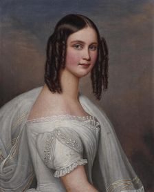 Portrait of Princess Hildegard of Bavaria (1825-1864), Duchess of Teschen, as Bride, 1844. Creator: Stieler, Joseph Karl (1781-1858)