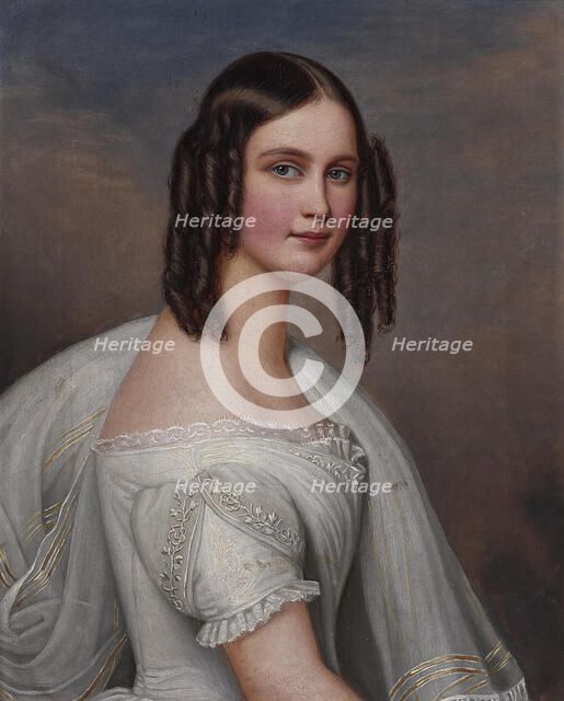 Portrait of Princess Hildegard of Bavaria (1825-1864), Duchess of Teschen, as Bride, 1844. Creator: Stieler, Joseph Karl (1781-1858).