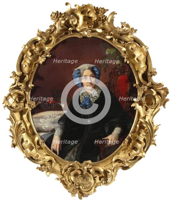 Portrait of Princess Isabella Adamovna Gagarina (1800-1886), nee Countess Walewska, 1850s. Artist: Zaryanko, Sergei Konstantinovich (1818-1870)