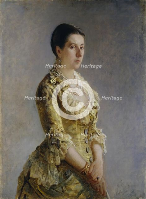 Portrait of Princess Olga Volkonskaya (nee Kleinmichel), 1882. Creator: Nikolay Ge.