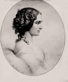 Portrait of Princess Marcelina Czartoryska, née Radziwill (1817-1894), 1850. Creator: Sandoz, Auguste (active 1793-1860)