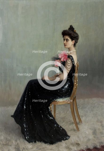 Portrait of Princess Maria Abamelek-Lazareva, 1900-1901. Creator: Nikolaj Petrovic Bogdanov-Bel'skij.