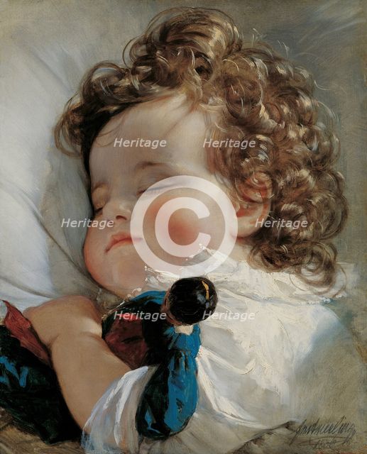 Portrait of Princess Marie Franziska von Liechtenstein (1834-1909) at the age of two years, 1836.