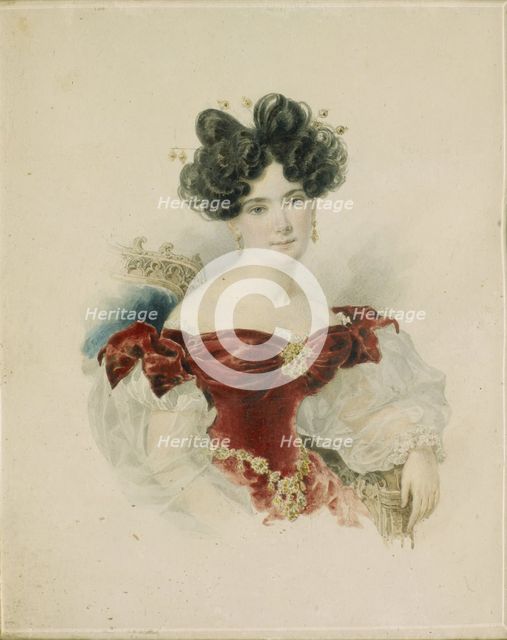 Portrait of Princess Natalia Viktorovna Kochubey, née Kochubey (1800-1854), 1830s. Artist: Briullov, Alexander Pavlovich (1798-1877)
