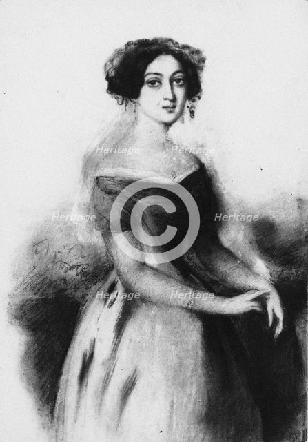 Portrait of Princess Nino Chavchavadze, c. 1830. Artist: Anonymous  