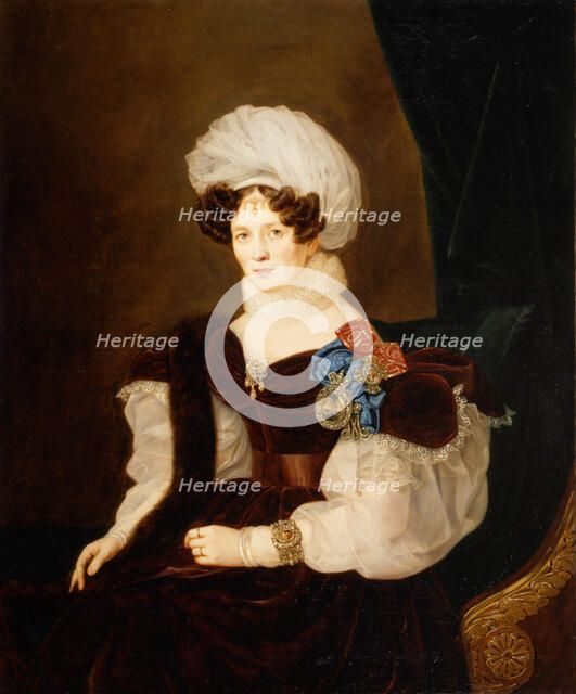 Portrait of Princess Tatyana Vasilyevna Golitsyna (1783-1841), 1835. Creator: Riss, François Nicolas (1804-1886).
