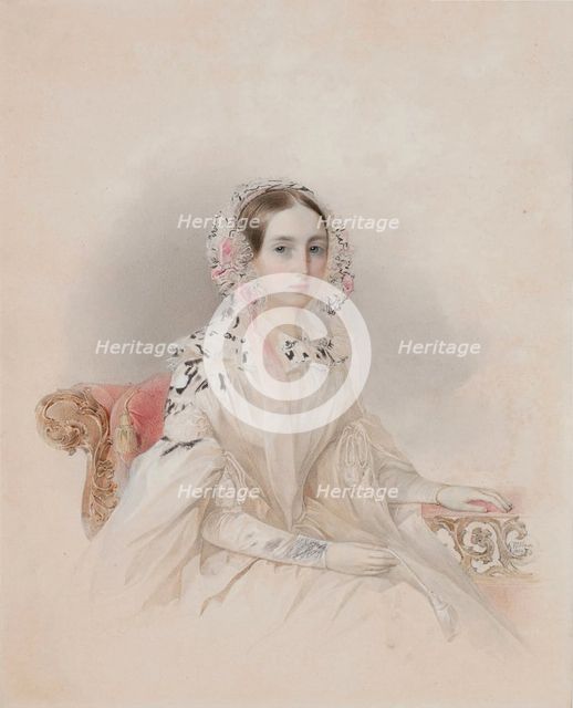 Portrait of Princess Therese of Nassau-Weilburg (1815-1871), 1838. Artist: Hau (Gau), Vladimir Ivanovich (1816-1895)