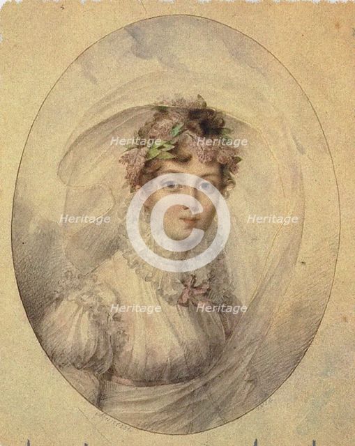 Portrait of Princess Zinaida Alexandrovna Volkonskaya (1792-1862). Artist: Muneret, Jean Désiré (active Early 19th cen.)
