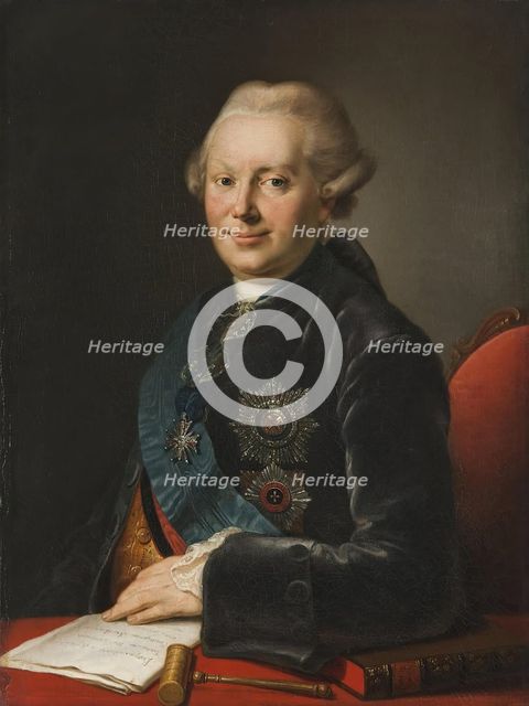 Portrait of Procurator-General Alexander Vyazemsky, 1775. Creator: Unknown.