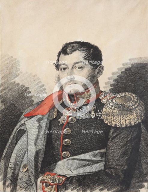 Portrait of Pyotr Nikolaevich Yermolov (1787-1844), 1820s. Creator: Hampeln, Carl, von (1794-after 1880).