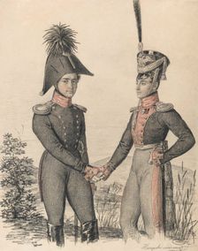 Portrait of Pyotr Petrovich Esipov (1797-1876) and Pavel Yakovlevich de Witte (1796-1864), Early 182 Creator: Hampeln, Carl, von (1794-after 1880)