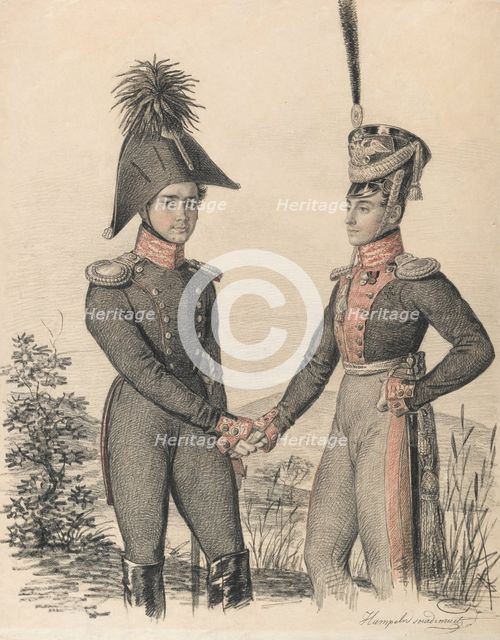 Portrait of Pyotr Petrovich Esipov (1797-1876) and Pavel Yakovlevich de Witte (1796-1864), Early 182 Creator: Hampeln, Carl, von (1794-after 1880).