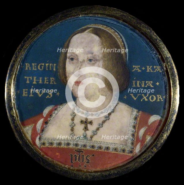 Portrait of Queen Catherine of Aragon (1485-1536), c. 1525. Artist: Horenbout (Hornebolte), Lucas (1490/95-1544)