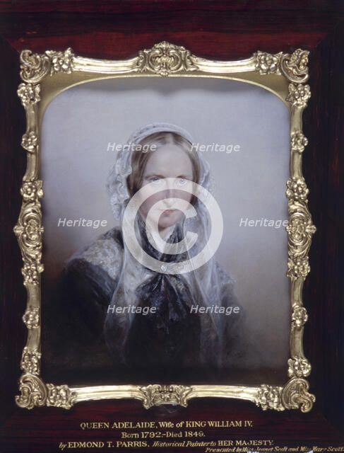 Portrait of Queen Adelaide, 1859. Artist: Edmund Thomas Parris