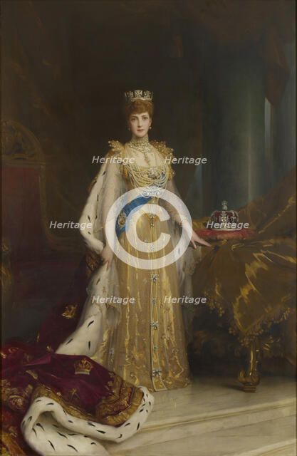 Portrait of Queen Alexandra of Denmark (1844-1925), c. 1905. Creator: Fildes, Luke, (after) (1844-1927).
