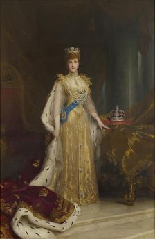 Portrait of Queen Alexandra of Denmark (1844-1925), c. 1905. Creator: Fildes, Luke, (after) (1844-1927)