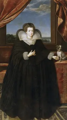 Portrait of Queen Elisabeth of France (1602-1644), Queen consort of Spain. Artist: Pourbus, Frans, the Younger (1569-1622)