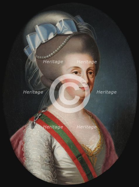 Portrait of Queen Maria I of Portugal (1734-1816), 1780s. Creator: Troni, Giuseppe (1739-1810).