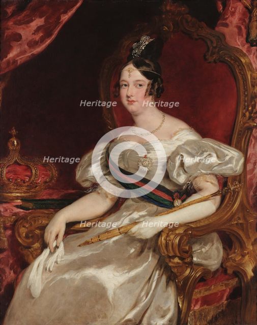 Portrait of Queen Maria II of Portugal (1819-1853). Creator: Simpson, John (1811-after 1871).
