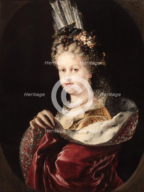 Portrait of Queen Maria Luisa of Savoy. Artist: Meléndez, Miguel Jacinto (1679-1734)