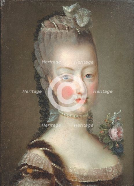 Portrait of Queen Marie Antoinette of France (1755-1793), 1774. Creator: Frédou de la Bretonniére, Jean-Martial (1710-1795).