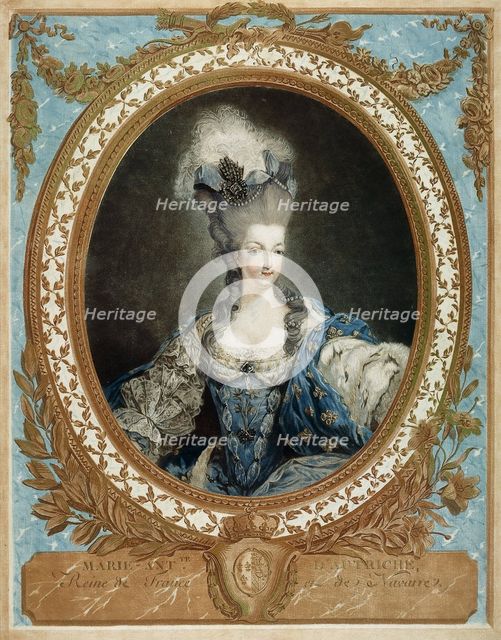 Portrait of Queen Marie Antoinette of France (1755-1793), 1777. Creator: Jean Francois Janinet.