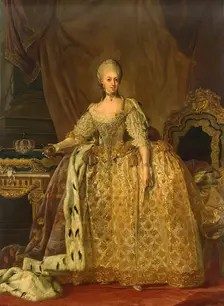 Portrait of Queen Sophie-Magdalene, 1773. Creator: Lorens Pasch the Younger