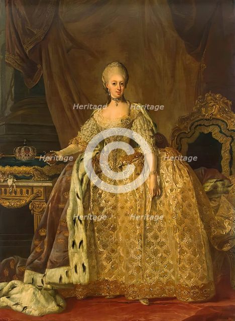 Portrait of Queen Sophie-Magdalene, 1773. Creator: Lorens Pasch the Younger.