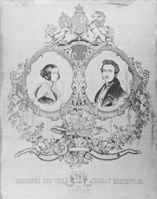 Portrait of Queen Victoria and Prince Albert designed for the Great Exhibition of 1851