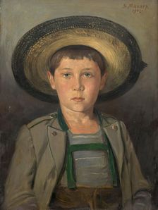 Portrait of Robert Maurer, son of the artist, as a nine-year-old, 1902. Creator: Serafin Maurer