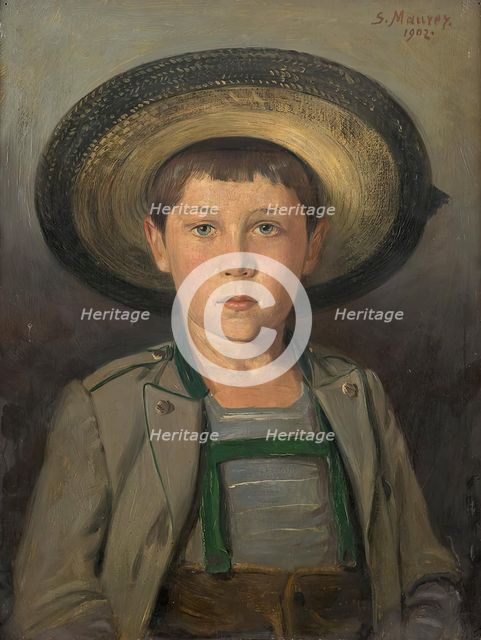 Portrait of Robert Maurer, son of the artist, as a nine-year-old, 1902. Creator: Serafin Maurer.