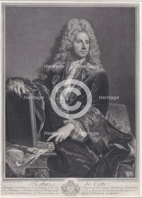 Portrait of Robert de Cotte, 1722. Creator: Pierre Drevet.