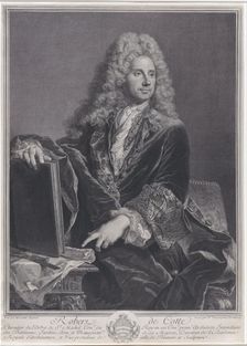 Portrait of Robert de Cotte, 1722. Creator: Pierre Drevet