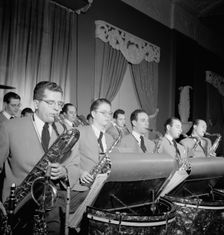 Portrait of (Robert) Dean Kincaide, Bill Ainsworth, Ray Beller, Peanuts Hucko...N.Y., ca. Jan. 1947. Creator: William Paul Gottlieb