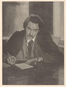 Portrait of Robert Louis Stevenson (1850-1894), 1909. Creator: Wolf, Henry (1852-1916)