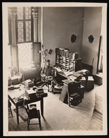Portrait of Robert Ridgway (1850-1929) in His Office, August 1887. Creator: Unknown