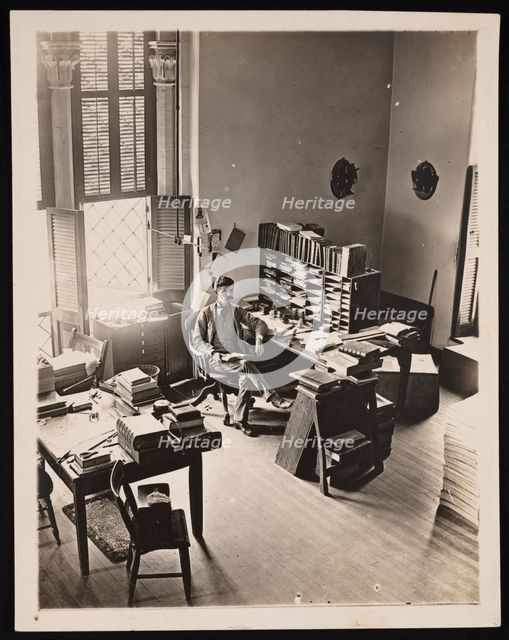 Portrait of Robert Ridgway (1850-1929) in His Office, August 1887. Creator: Unknown.