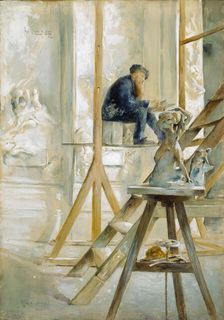 Portrait of Rodin in His Studio, 1889. Creator: Allan Österlind