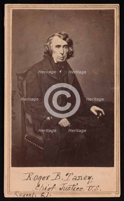 Portrait of Roger Brooke Taney (1777-1864), Before 1864. Creator: Brady's National Photographic Portrait Galleries.