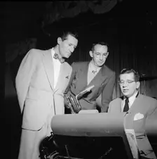 Portrait of Ray McKinley, Eddie Sauter, and...Hotel Commodore, Century Room, New York, N.Y., 1947. Creator: William Paul Gottlieb