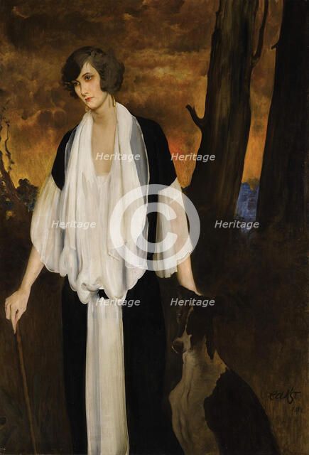 Portrait of Rachel Strong, the Future Countess Henri de Boisgelin, 1924. Artist: Bakst, Léon (1866-1924)
