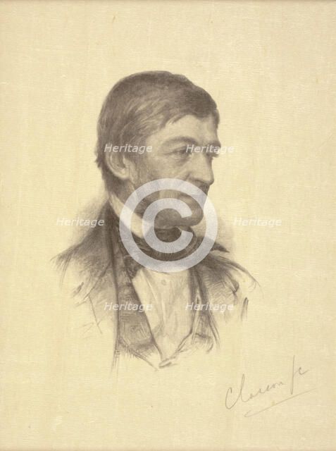 Portrait of Ralph Waldo Emerson, c1840s. Creator: William Baxter Palmer Closson.
